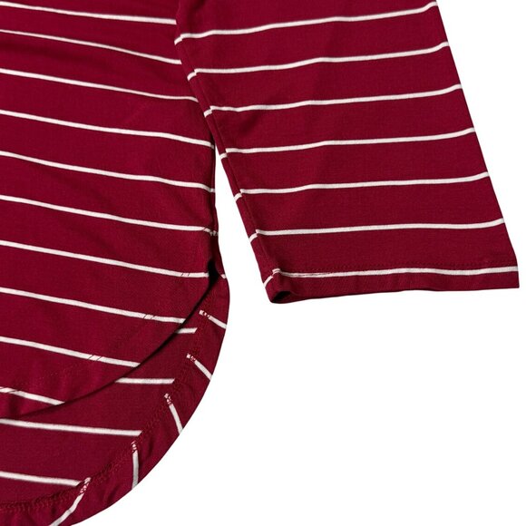 Old Navy Luxe Crew Neck Tunic Top NEW Burgundy Stripe XXL - Picture 5 of 9